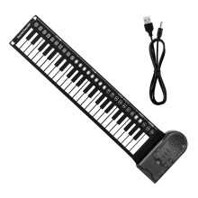 49 Key Portable Roll Up Piano Keyboard with Quiet Silicone Keys and Recording Playback Function