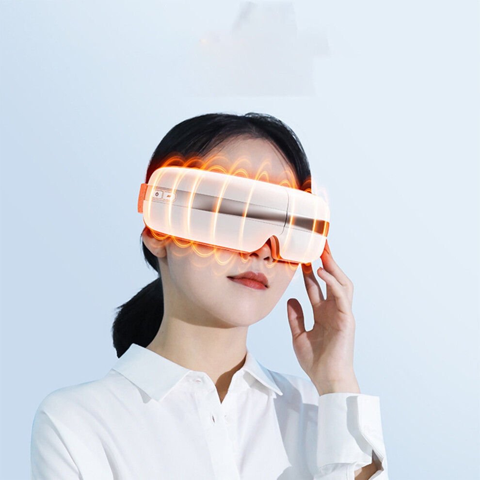 Eye Massager with Heat & Compression, Rechargeable for Eye Strain, Dark Circles, Bags, Dry Eyes, Sleep - White