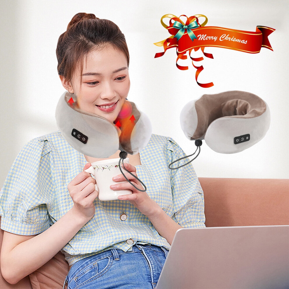 Txmfgh Heated Back and Neck Massager - Electric Shiatsu with Kneading Shoulder Function, Portable for Home and Car Use