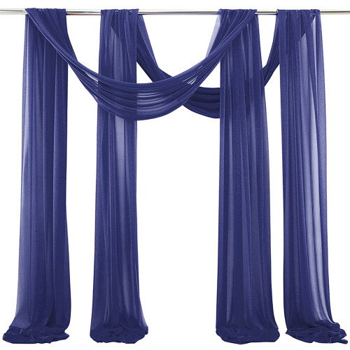 Washranp2Pcs Κουρτίνες Γάμου από Νήμα, Ύφασμα με Ανθεκτικό στο Ξεθώριασμα, Διαφανείς