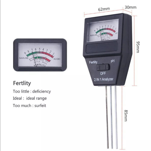 NPK-meststofmeter en bodem-pH-meter, bodemkwaliteitsmeter 2-in-1 meetas 1