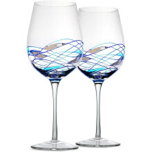 Handbemaltes Weingläser-Set, 2er-Set – 355 ml (Blau) – Geschenkidee für Weinliebhaberinnen – Glaswaren-Geschenkidee zum Muttertag – Passend