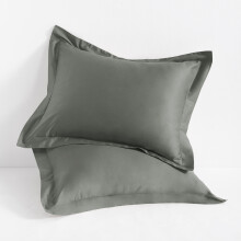 Flxxie2Pack500 lankaa puuvillasatiinityynynpäälliset 50x75 cm 5 cm laipalla, Queen-koko, tummanharmaa