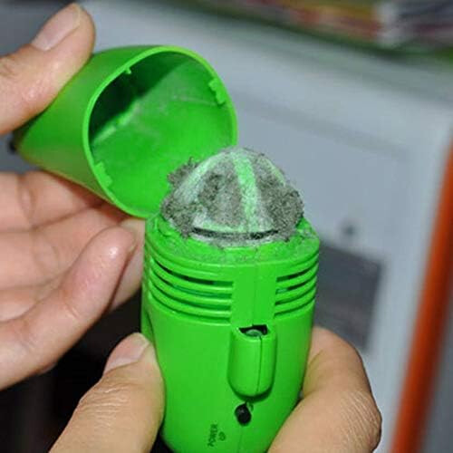 USB Keyboard Vacuum Cleaner with Brush for Computer Desktop Dust Removal, Silver Portable 1