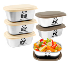 Lot de 2 boîtes à goûter en acier inoxydable avec couvercles en silicone, portables et peu encombrantes, faciles à nettoyer, idéales pour les