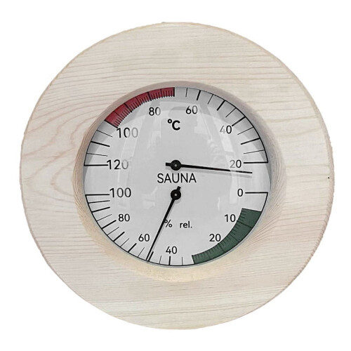 Termómetro higrómetro para sauna hecho de madera (aliso o -conjunto)
