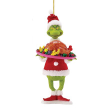 Kerstversiering Grinch - 2 halen, 1 gratis, Acryl kerstboomdecoratie, Geschikt voor kerstboom, huis, auto, rugzak, hanger, cadeau voor kinderen