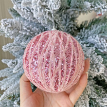 Kerstbal van 10 cm, kerstversiering, kerstboomdecoratie, hangende hanger, roze kerstboomhanger, ornament, huisdecoratie
