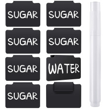 9Pcs Plastic Basket Label Clips, Compatible with Chalk Markers for Storage, Pantry, Fabric Bin, Hanging Box Organizer