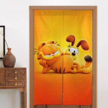 Garfield Door Curtain for Doorway, Pattern Print Blackout Privacy Window Curtain, Room Divider Curtain Tapestry Home Decor, 34" W X 56" L