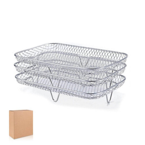 Jacenvly 304 Stainless Steel 3-Tier Stackable Drying Rack with Clips, compatible with home dehydration needs, Elevated Corners, Fall Decor Clearance 1