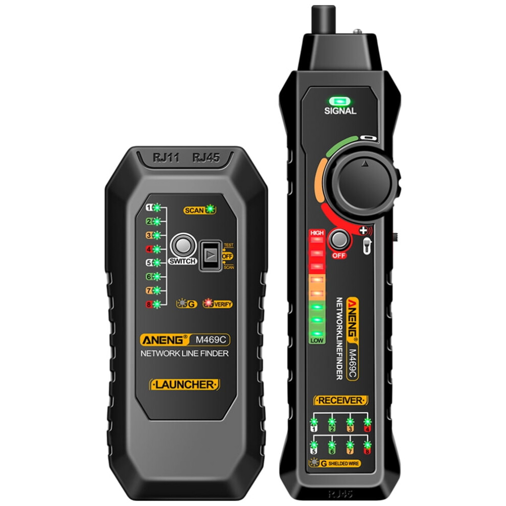 Yegsfteu Network Cable Finder Rj45 Rj11 Lan Cable Tester W/ Earphone Wire Tracker(Black) 9395123908991