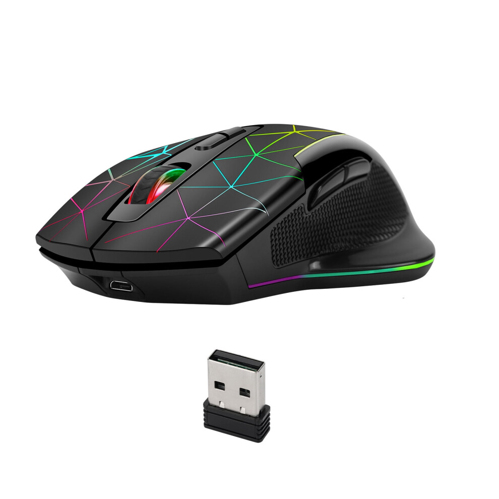 2.4G Rechargeable Wireless Mouse Gamer Gaming Computer Usb Mause Rgb Backlight Mice For Laptop Pc Black/White 9395123909691