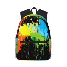 Mochila neón con salpicaduras que brillan en la oscuridad, mochilas para portátil, bolsas de viaje y senderismo, mochilas de negocios para mujeres