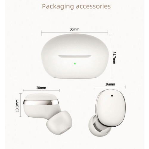 Cterwk Cuffie wireless Bluetooth, mini auricolari in-ear con comandi touch e custodia di ricarica 2