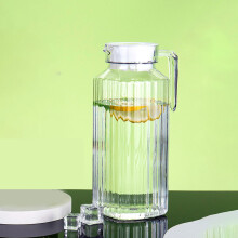 Jarra acrílica de 1 litro, jarra de plástico irrompible sin BPA con tapa, resistente al calor para té, limonada, zumo, leche y sangría.