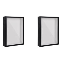 2X Shadow Box A4, 5CM Deep Box Photo Frame for Tabletop and Wall,3D Picture Frame Display Box Black