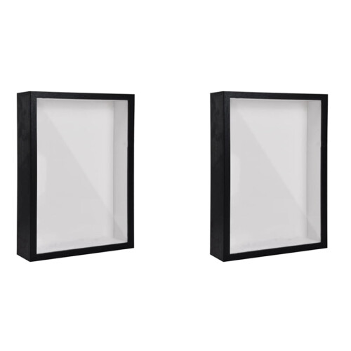 2X Shadow Box A4, 5CM Deep Box Photo Frame for Tabletop and Wall,3D Picture Frame Display Box Black