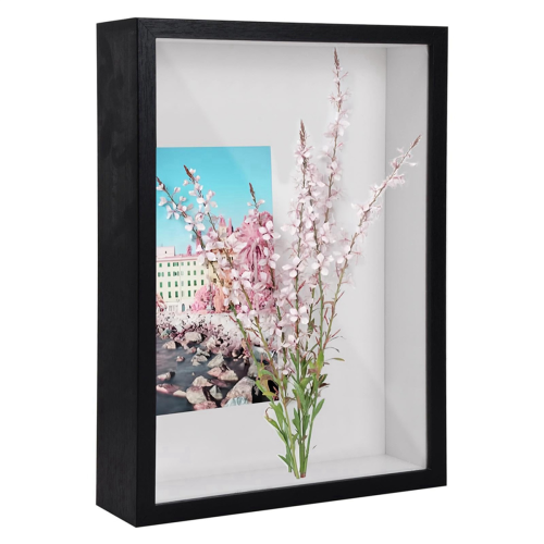 2X Shadow Box A4, 5CM Deep Box Photo Frame for Tabletop and Wall,3D Picture Frame Display Box Black 1
