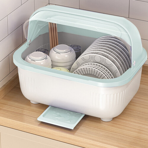 Txmfgh Dish Storage Box - Stackable, Large Capacity, Multigrid Design, Antiskid Base, Easy to Clean, Perfect for Kitchen Organization and Picnic Use.