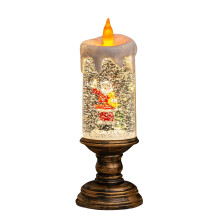 Vela LED, vela parpadeante sin llama, funciona con pilas, efecto nieve, ideal para Navidad, San Valentín y bodas.