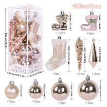 Bocqde Weihnachtskugel-Set 2024, 21er-Packung, Alien-Kugeln, kompatibel mit Christbaumschmuck-Zubehör, Anhänger-Set