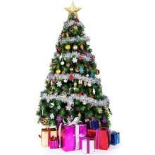Ghirlanda natalizia di tinsel da 4,8 metri, tinsel morbido e scintillante effetto neve per albero, soffitto, matrimoni, feste di compleanno,