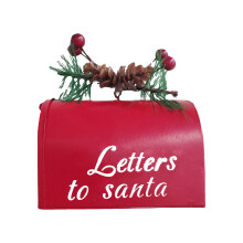 Begine Clearance Kerstdecoratie voor brievenbussen van smeedijzer, 1 smeedijzeren brievenbusdecoratie, kerstversiering
