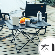 Daiosportswear Outdoor Iron Tabletop Folding Table, Portable Roller Shutter Table with Storage Bag, Compatible with Camping & Mini Outdoor Use
