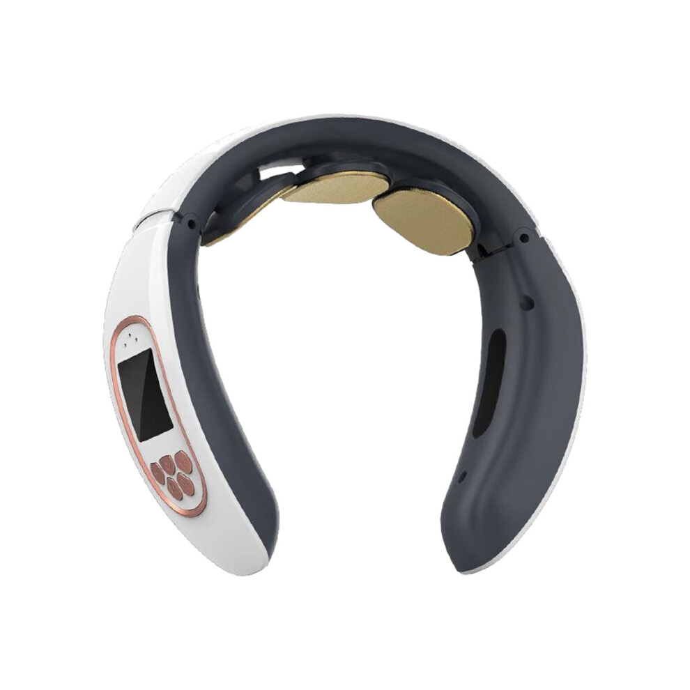 MERILER Electric Neck Massager with Heat - 4 Modes, 15 Temperatures, Portable USB Charging (White)