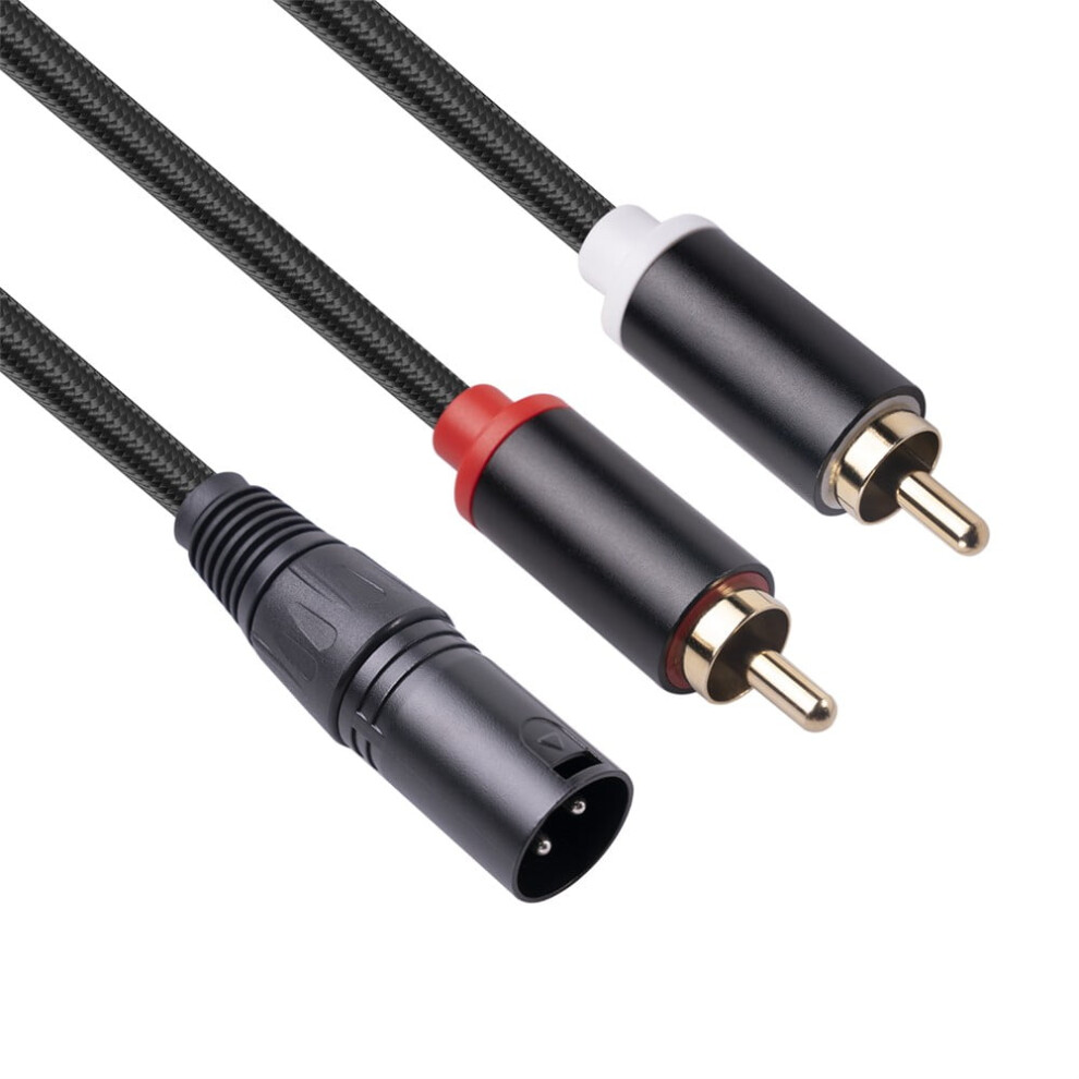 Haimni 3-Pin Xlr Male To 2-Rca Male Microphone Audio Cable Y Adapter Converter 1M 2M 9395123031927