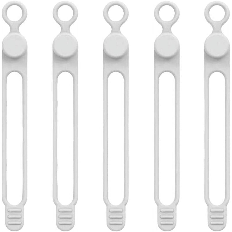 5Pcs Silicone Cable Straps Wire Organizer For Earphone Phone Charger Audio Cable Cable Reusable W0e1 Organiz Fastening Cord Ties 9395123031941