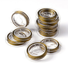 10Roll Tiger Tail Wire Nylon-coated Stainless Steel Dark Goldenrod 0.45mm 32.8 Feet(10m)/roll
