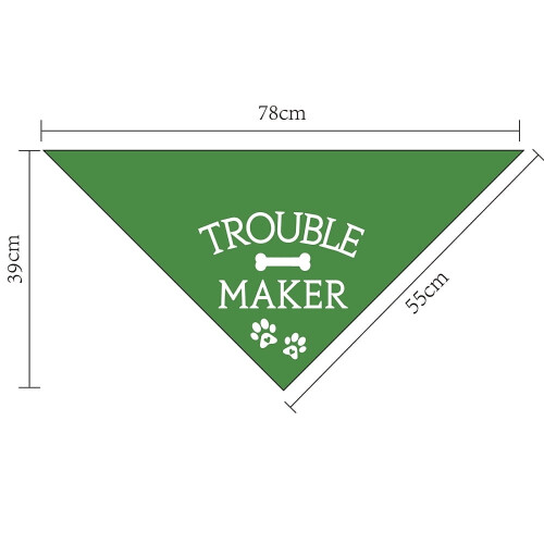Pañuelo triangular de algodón para perros, bandana para mascotas, 380x780 mm