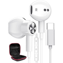 USB-C-koptelefoon, Galaxy S22+ Ultra oordopjes met snoer, USB Type-C, magnetische sluiting, microfoon en volumeregeling.