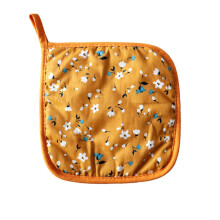 Ovensokken, oven- en pannenlaphoezen, hittebestendige pannenlaphandschoenen, warmte-isolerende pad met groene bloemenprint, driehoekige