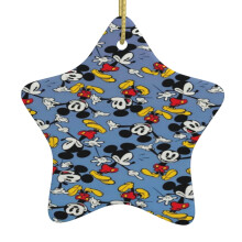 Mickey Mouse kersthanger voor in de kerstboom - Keramische kerstdecoratie - Kerstster als cadeau-idee