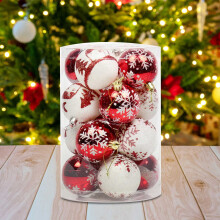 Aanbieding! 16 stuks plastic kerstballen van 6 cm, geschikt voor de kerstboom en als decoratie voor binnenfeestjes.