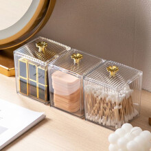Organizer da bagno per barattoli porta cotton fioc, scatola trasparente taglia unica