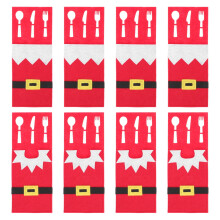 8 stuks kerstthema opbergzakjes voor bestek en vorken, leuke servieszakjes