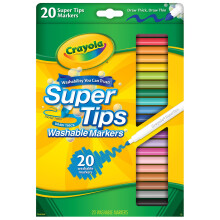 Marcóirí In-nite Crayola Super Tips Dathanna Éagsúla 20 in aghaidh an phacáiste