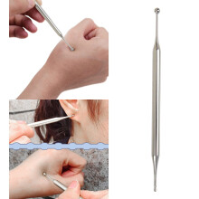 LYCAQL2 peças Ferramentas Faciais de Cabeça Dupla Aço Inoxidável Portátil Sonda de Acupuntura para Orelha e Massagem em Pontos Corporais