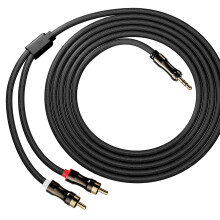 3,5 mm:n 2 RCA-kaapeli, kuulokeliitäntä uros-uros -sovitin, nailonpunottu 1/8 mm:n RCA-äänikaapeli Y-kaapelilla, kullatut liittimet