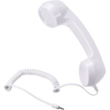 3,5 mm retro telefoonhoorn/telefoonontvanger voor microfoon/luidspreker, glad (wit) Wit