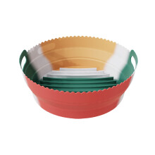 Líneálacha Friochadóir Aeir Silicone Kripyery Líneálacha Friochadóir Aeir Cearnógacha In-athúsáidte le haghaidh Líneáil Pannaí Bácála