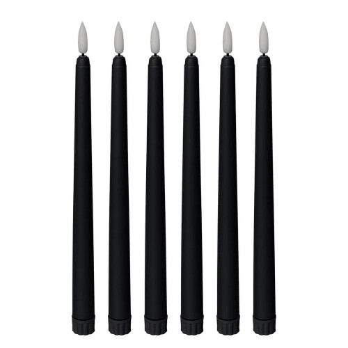 Velas pretas em formato de cone, sem chama - 11 polegadas (aproximadamente 27,9 cm)