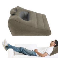 Inflatable Wedge Pillow Lightweight Bed Leg Rest Cushion with Large Nozzles, Neck & Lumbar Support for Camping Trip
