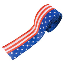 Hxoliqit Patriottische herbruikbare linten en strikken met draad, polyester, 2,5" x 118,11"