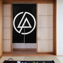 Linkin Park kétrészes, patchwork, áttetsző, félig sötétítő ajtófüggöny, 86x147 cm, kompatibilis a hálószobával, nappalival,