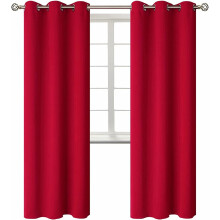 Blackout window curtain for living room / bedroom drapes divider room panel thermal grommet Set of 2 panels , 37 by 84 inch, RED color K68
